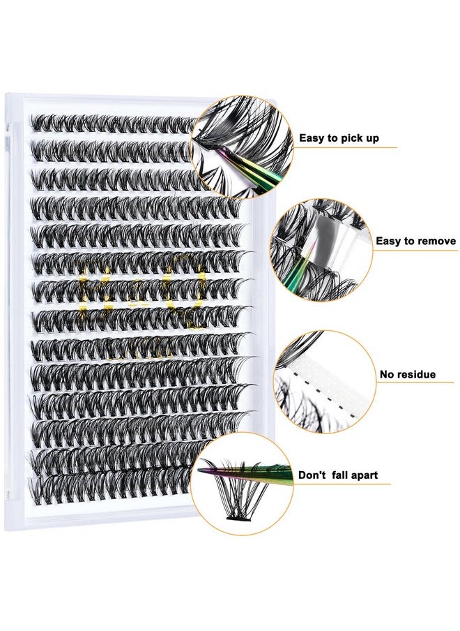 B&qaugen - Lash Clusters 40D0.07D18 B&Q Lash Individual Lashes 280 Clusters False Eyelash 30D 40D 50D Lash Clusters Extensions Individual Lashes Cluster Diy Eyelash Extensions At Home (40D0.07D,18Mm) - Image 1