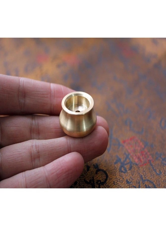 ZYAMY 6PCS Incense Holder Mini Cone Burner Brass Gold Chinese Indoor and Outdoor Decorative Metal Ash Collector 0.13 Inch Hole Diameter for Yoga Studio Meditation Buddhist Temple - Image 5