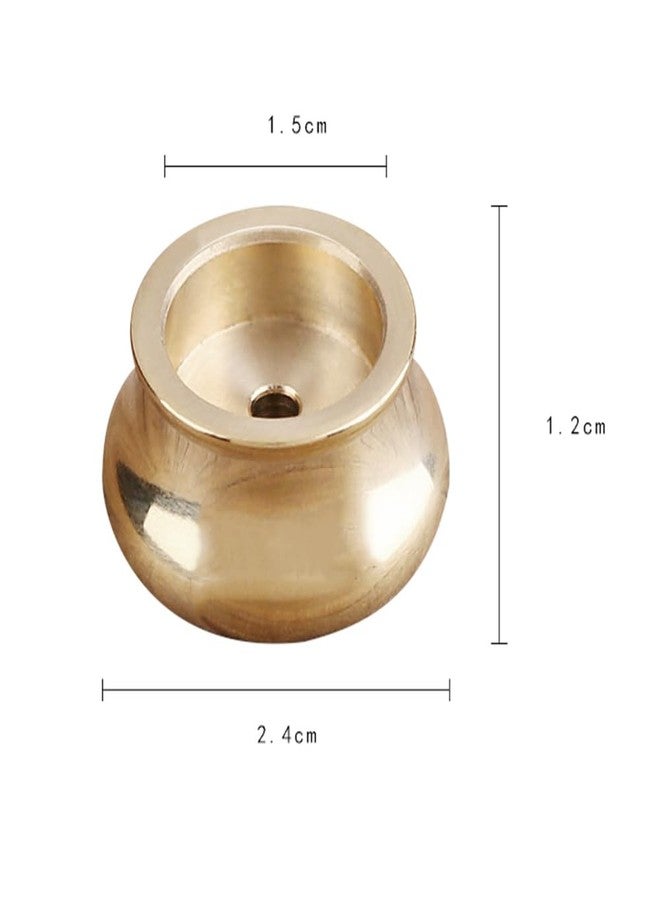 ZYAMY 6PCS Incense Holder Mini Cone Burner Brass Gold Chinese Indoor and Outdoor Decorative Metal Ash Collector 0.13 Inch Hole Diameter for Yoga Studio Meditation Buddhist Temple - Image 2