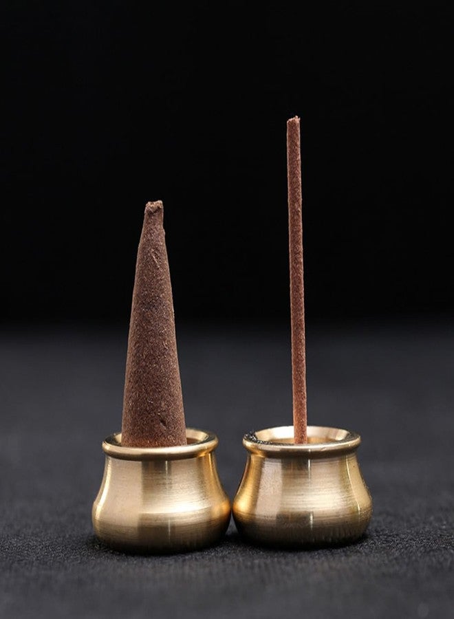 ZYAMY 6PCS Incense Holder Mini Cone Burner Brass Gold Chinese Indoor and Outdoor Decorative Metal Ash Collector 0.13 Inch Hole Diameter for Yoga Studio Meditation Buddhist Temple - Image 3