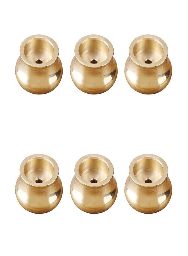 ZYAMY 6PCS Incense Holder Mini Cone Burner Brass Gold Chinese Indoor and Outdoor Decorative Metal Ash Collector 0.13 Inch Hole Diameter for Yoga Studio Meditation Buddhist Temple - Image 1