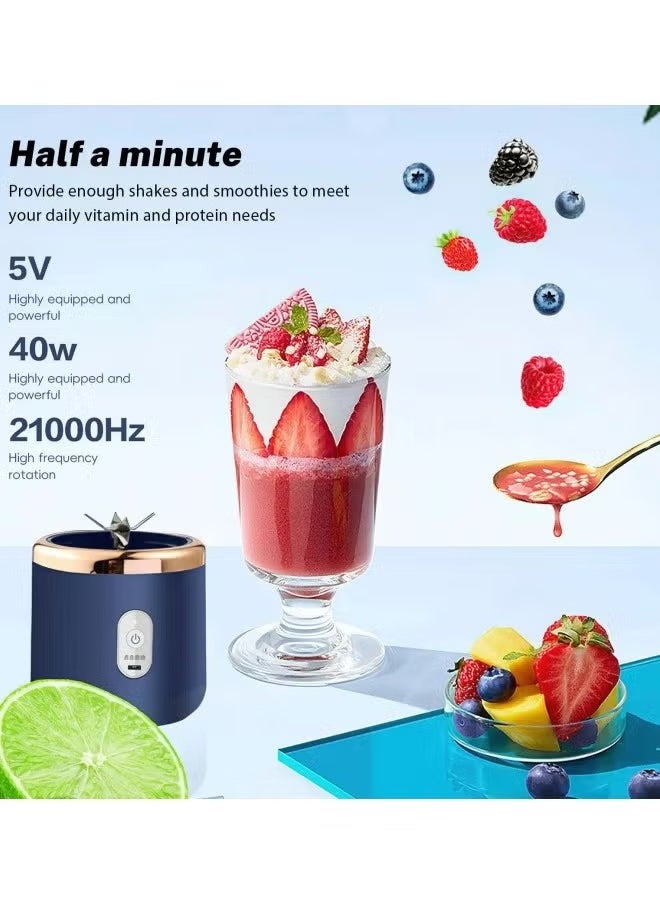 FPC 400ml Portable Small Electric Juicer - Stainless Steel Blade, Fruit & Vegetable Smoothie Blender, Compact Design, Easy-to-Use, Rechargeable, Ideal for Travel, Quick Juice Maker for Home & Office, Automatic Operation, Versatile Kitchen Tool  - Image 3