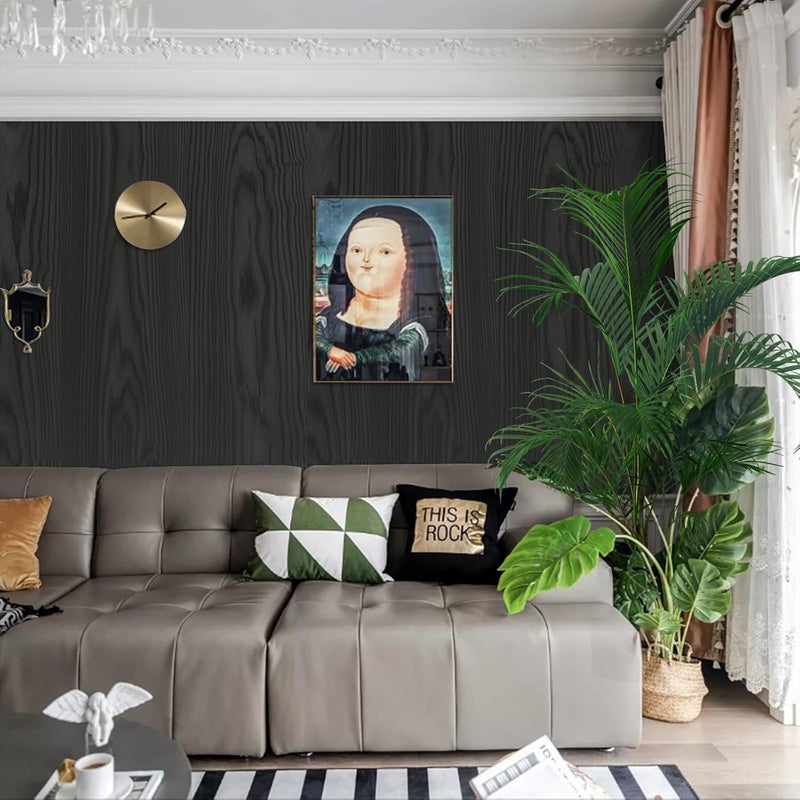 Abyssaly Black Contact Paper Thicken Upgrade Wood Peel and Stick Wallpaper - Self Adhesive Removable Vinyl Film - Black Wood Wallpaper for Cabinet Table Kitchen Furniture Decor 23.6" X 118" - Image 4