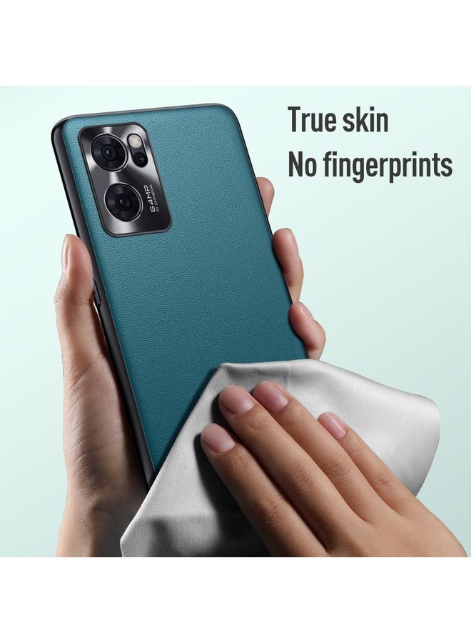 S-TOP Case For OPPO Reno7 Plain Skin Leather Phone Case - Image 5