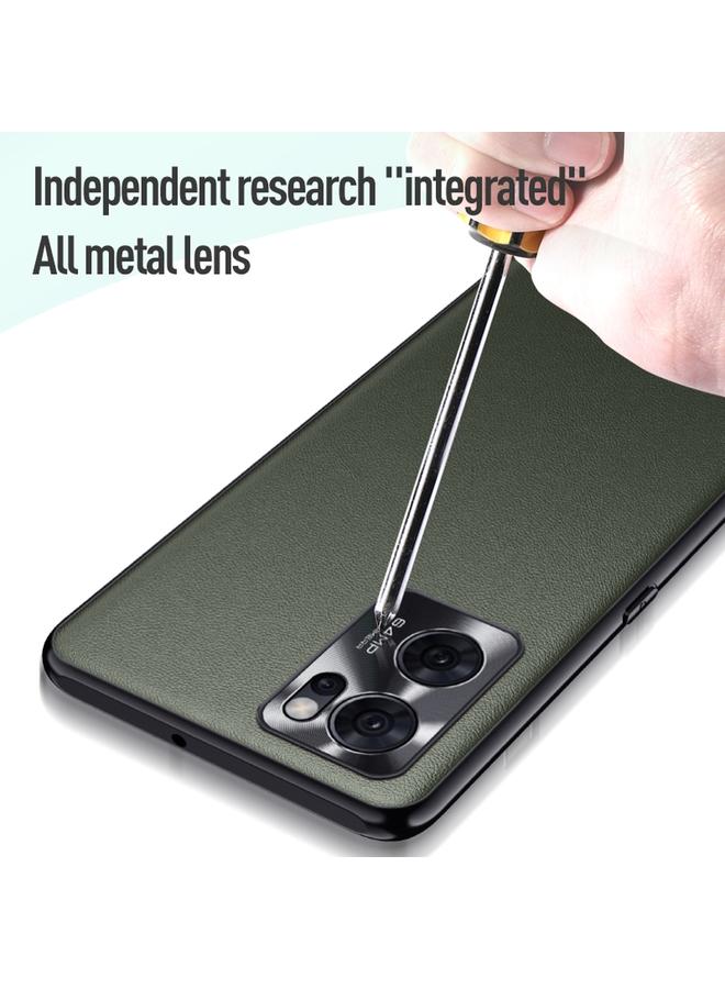 S-TOP Case For OPPO Reno7 Plain Skin Leather Phone Case - Image 4