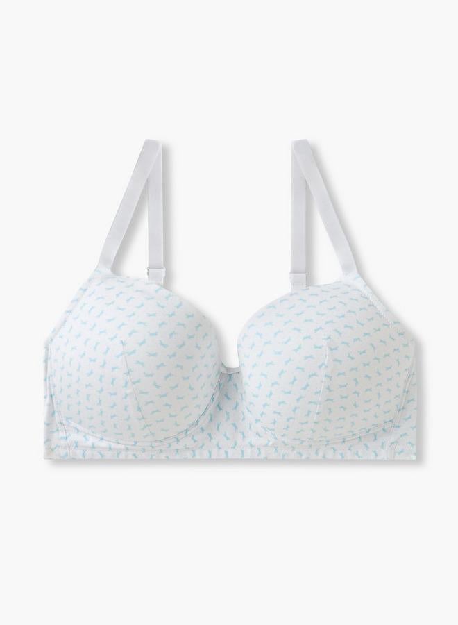 Splash FAV Printed Non Wired Plunge Bra - Image 1