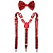 Man of Men Bowtie Suspender Set Red Sequin - Image 2