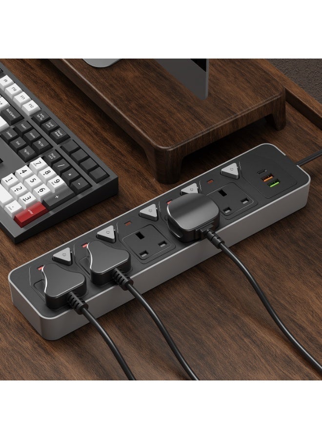 MORTICO Power Strip,  Surge Protector with 5 Outlets and 3 USB Ports, 10 Feet Extension Cord (2100W), Black - Image 5