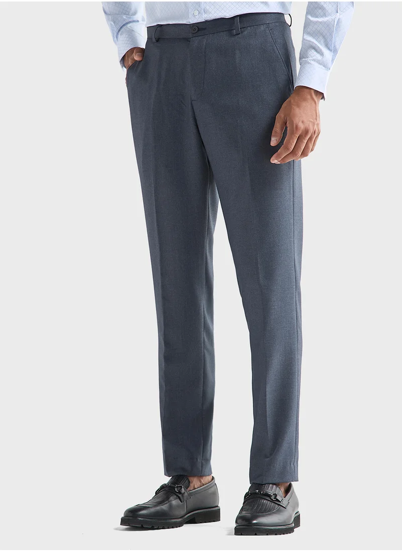 فاف Solid Regular Fit Trousers with Pockets