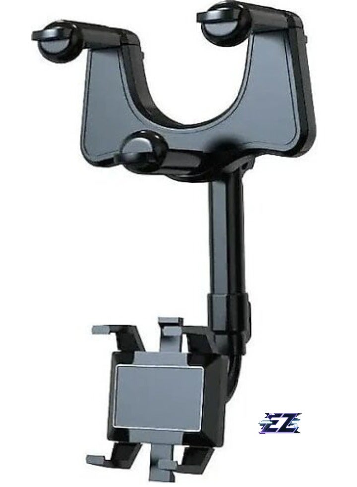 ELTRAZONE Car Rearview Mirror Phone Holder – 360° Rotational Adjustable Mount for Secure Smartphone Placement While Driving  - Image 1