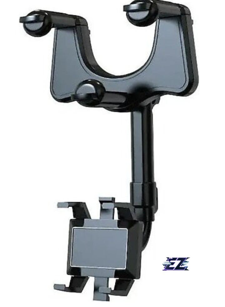 ELTRAZONE Car Rearview Mirror Phone Holder – 360° Rotational Adjustable Mount for Secure Smartphone Placement While Driving  - Image 2
