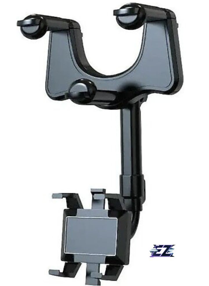ELTRAZONE Car Rearview Mirror Phone Holder – 360° Rotational Adjustable Mount for Secure Smartphone Placement While Driving  - Image 3
