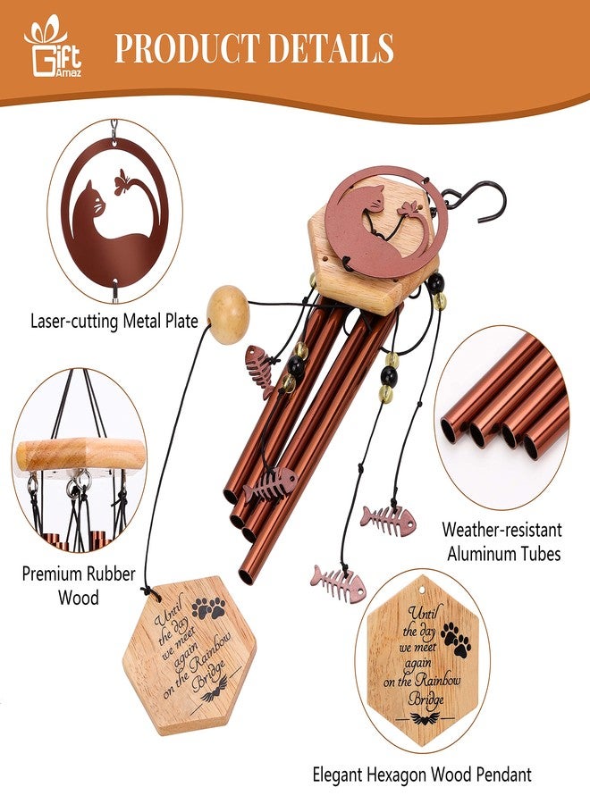 GiftAmaz Cat Memorial Wind Chime, 24 Inch Pet Sympathy Wind Chimes for Outdoor Garden Patio Porch Decoration - Image 4