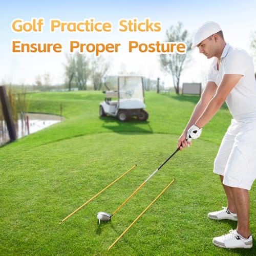 Dittoven Golf Alignment Sticks 3 Pack, 58 inch Golf Swing Practice Stick, Adjustable Length Golf Practice Rods Alignment Training Sticks for Aiming, Putting, Full Swing Trainer, Yellow - Image 4
