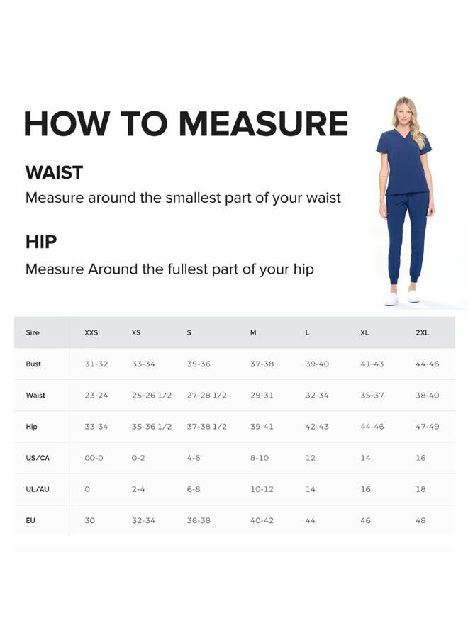 Dagacci Medical Uniform Jogger Scrub Pants for Women and Men Unisex 4-Way Stretch Workwear Professionals Scrubs Pants, Black, M - Image 4