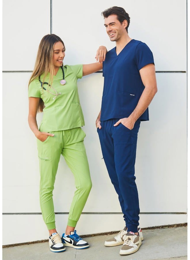 Dagacci Medical Uniform Jogger Scrub Pants for Women and Men Unisex 4-Way Stretch Workwear Professionals Scrubs Pants, Black, M - Image 2