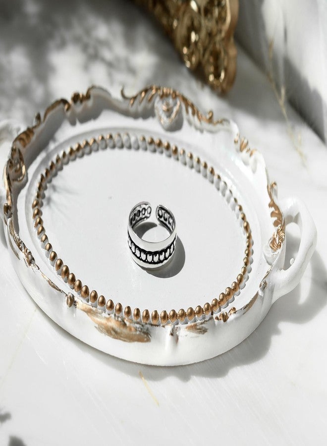 ايرافيدا خاتم إصبع القدم أو الخنصر من الفضة الإسترليني عيار 925 بتصميم استوائي قبلي مزين بصف من الدوائر والنقاط | إكسسوار بوهيمي للنساء | مجوهرات كواتشيلا العصرية - Image 2