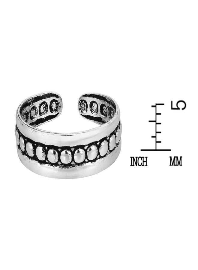 ايرافيدا خاتم إصبع القدم أو الخنصر من الفضة الإسترليني عيار 925 بتصميم استوائي قبلي مزين بصف من الدوائر والنقاط | إكسسوار بوهيمي للنساء | مجوهرات كواتشيلا العصرية - Image 5