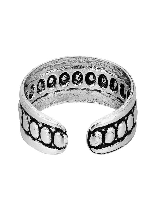 ايرافيدا خاتم إصبع القدم أو الخنصر من الفضة الإسترليني عيار 925 بتصميم استوائي قبلي مزين بصف من الدوائر والنقاط | إكسسوار بوهيمي للنساء | مجوهرات كواتشيلا العصرية - Image 4