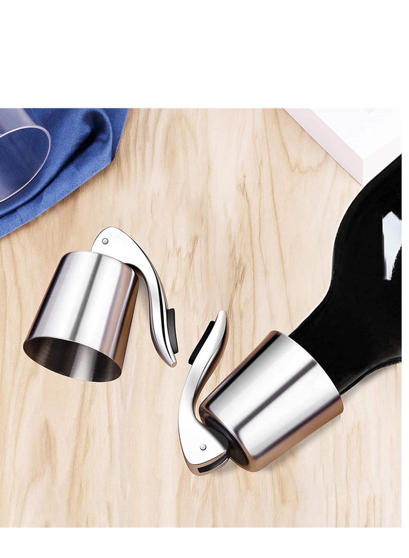 2 PACK Stainless Steel Bottle Stopper Expanding Beverage Bottle Stopper Reusable Bottle Saver Bottle Sealer Keeps Drink Fresh - Image 3