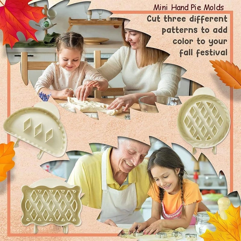 comfrt Set of 3 Classic Mini Hand Pie Pans Molds, Fall Hand Pie Molds, Hallowee Dough Presser Pocket Pie Molds,Perfect for Picnics,Barbecues and Lunch Boxes - Image 2