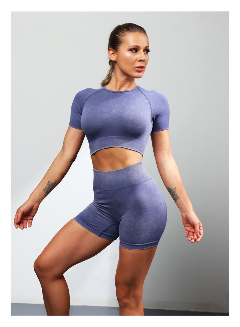 Women's Yoga Fitness Short Sleeve Suit - Image 2