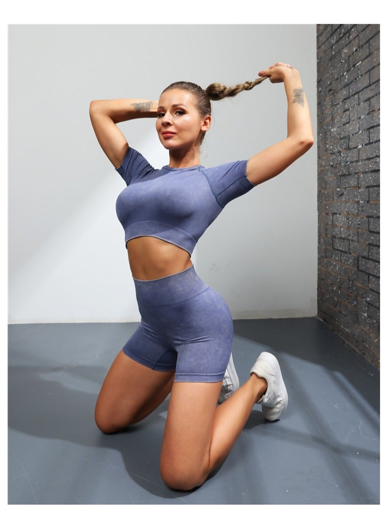 Women's Yoga Fitness Short Sleeve Suit - Image 4