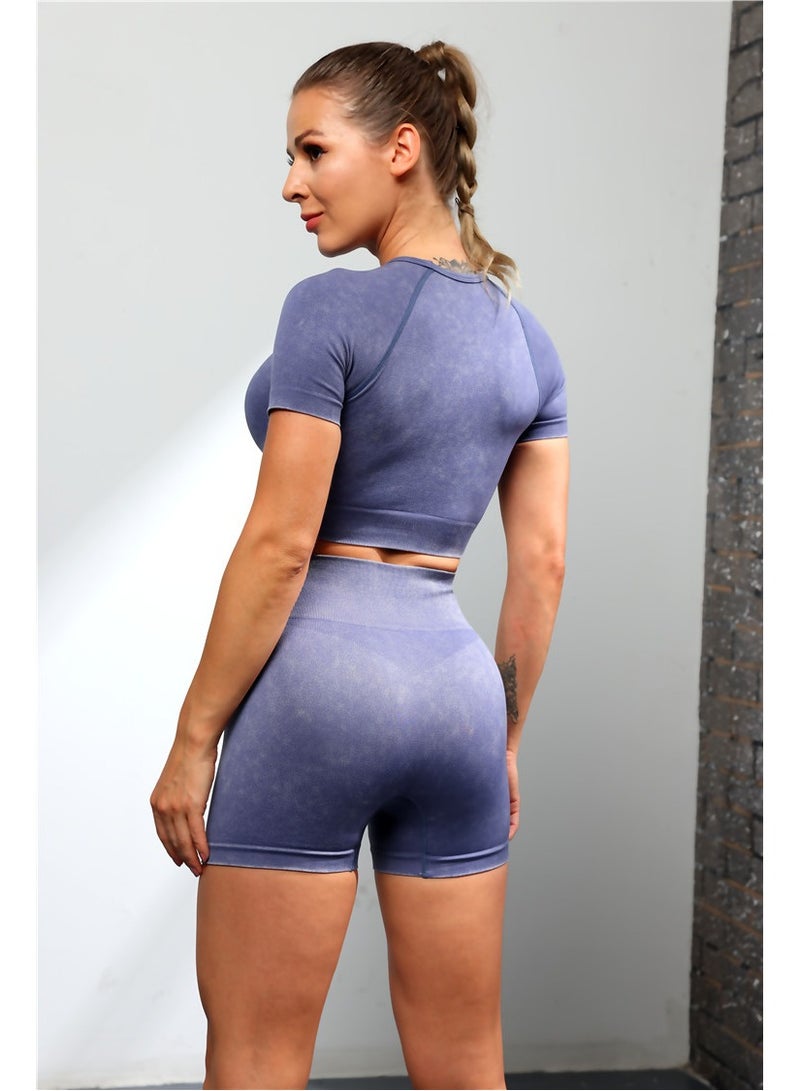 Women's Yoga Fitness Short Sleeve Suit - Image 5