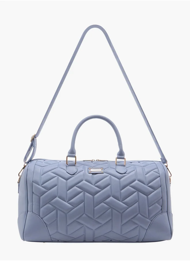Wave Women's Quilted Duffle Bag with Double Handles and Zip Closure One Size