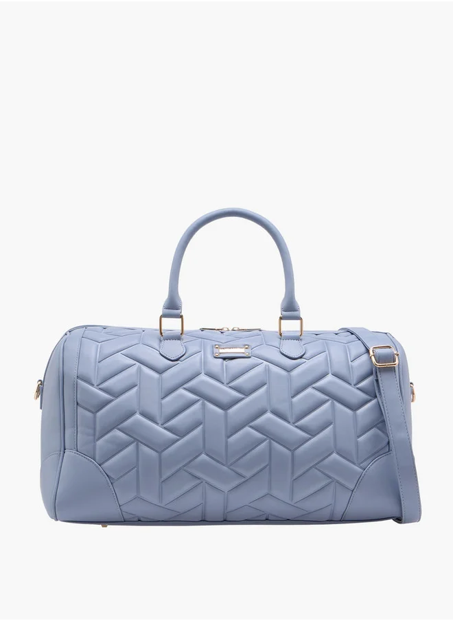 Wave Women's Quilted Duffle Bag with Double Handles and Zip Closure One Size