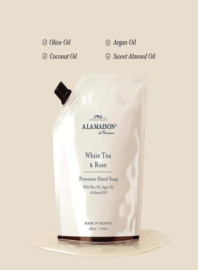 A LA MAISON Hand Soap Refill Pouch – White Tea & Rose – Liquid Hand Wash Refill, Eco-Friendly & Recyclable – Plant-Based, Biodegradable, Made in France – 16.9 fl oz – Amber Collection - Image 2
