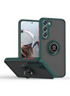 Zaboon For Samsung Galaxy S23 5G Q Shadow I Ring Kickstand PC and TPU Hybrid Phone Case(Dark Green)  - Image 1