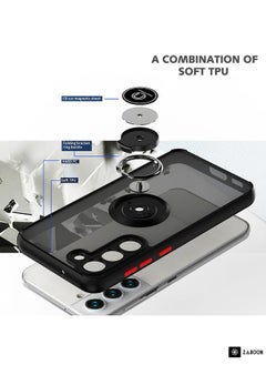 Zaboon For Samsung Galaxy S23 5G Q Shadow I Ring Kickstand PC and TPU Hybrid Phone Case(Dark Green)  - Image 3