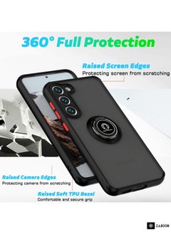 Zaboon For Samsung Galaxy S23 5G Q Shadow I Ring Kickstand PC and TPU Hybrid Phone Case(Dark Green)  - Image 4