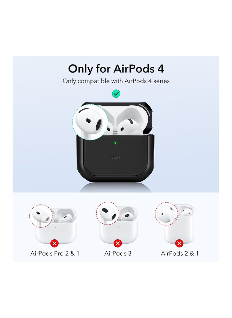 ESR - ESR for AirPods 4 Case, Compatible with AirPods 4th Generation Case (2024) (USB-C), Compatible with MagSafe, Drop Protection Cover with Lanyard, Magnetic Lid Lock, Orbit Hybrid Series, Black - Image 1