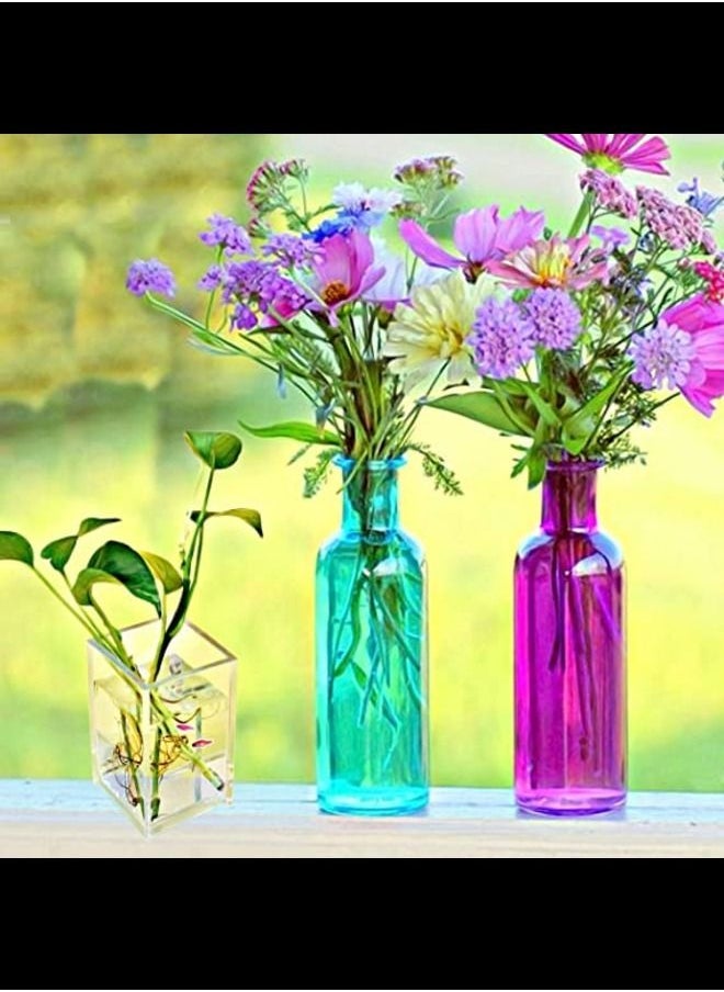 SMARTPOINTS - 2 Pack Clear Acrylic Pencil Pen Holder Cup,Desk Accessories Holder,Makeup Brush Storage Organizer,Modern Design Desktop Stationery Organizer for Office School Home Supplies,2.6x 2.6x 4 inches - Image 1