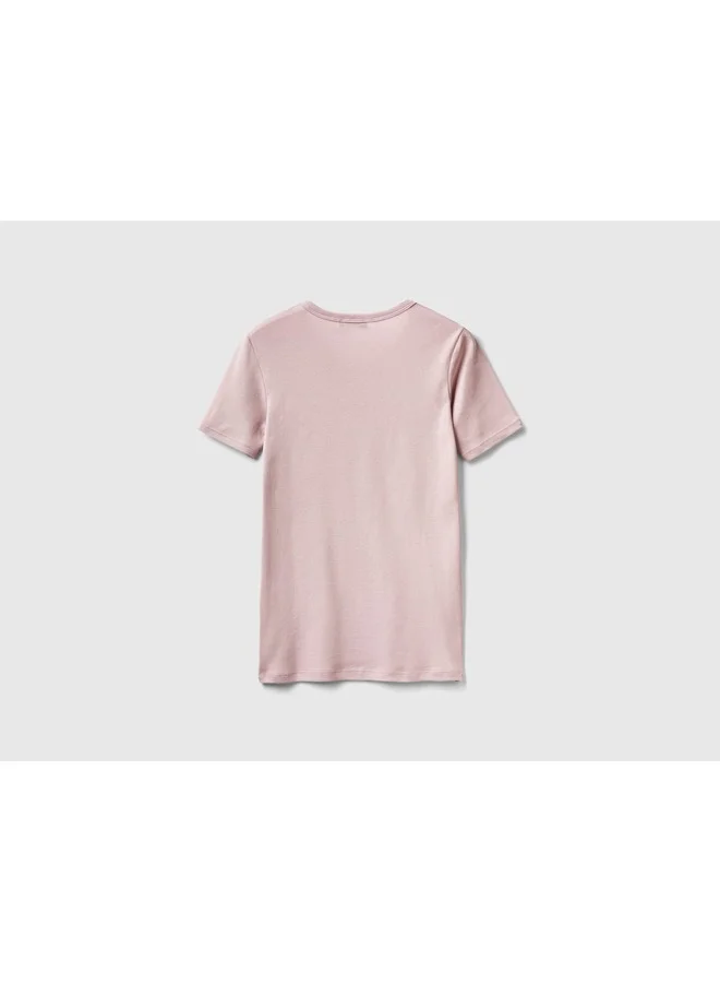 UNITED COLORS OF BENETTON T-Shirt In 100% Cotton With Glitter Print
