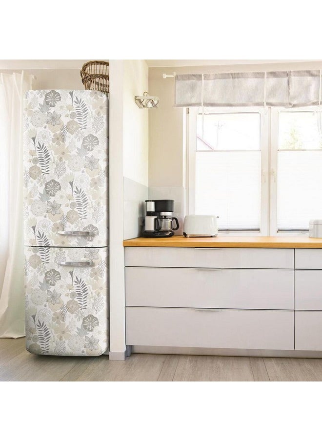 RoomMates - Rmk11326Wp Beige Perennial Blooms Peel And Stick Wallpaper Roll Beige - Image 1