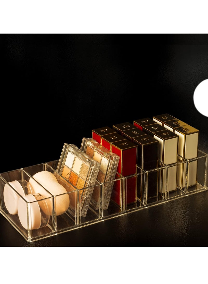 YelaJoy Acrylic Compact Organizer, 8 Cube Sections Makeup Organizer for Drawer, Makeup Organizer for Vanity, Countertop, Bathroom, Kitchen and Cabinet Storage （Clear） - Image 5