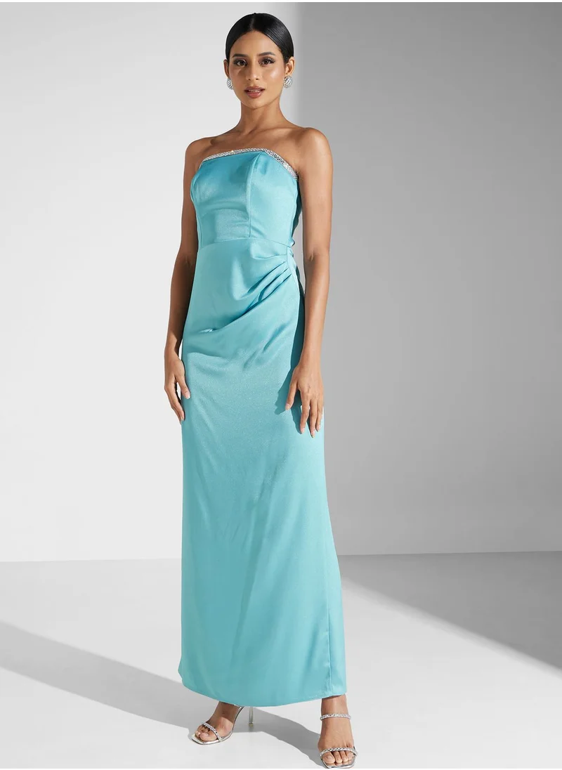 Namshi x Dress With Embellished Detail & Cape