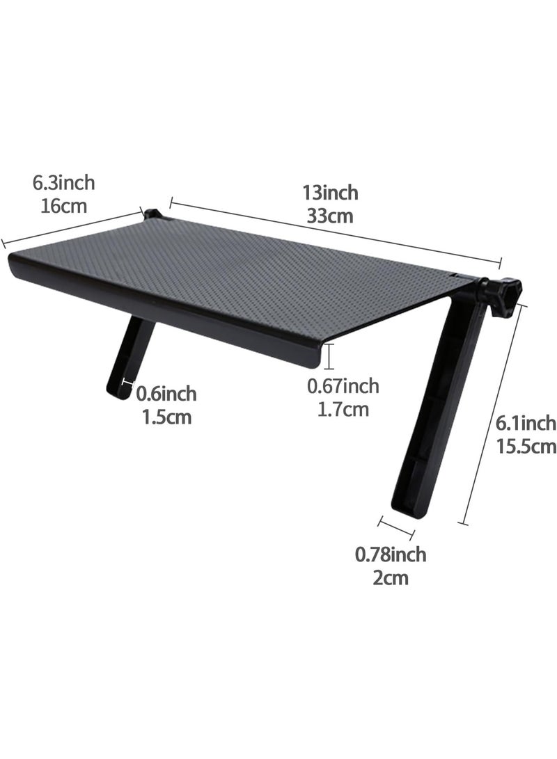 Monitor top storage stand, black computer monitor stand, adjustable cable box stand with 13-inch/33cm platform for speakers, router, soundbars, and game console - Image 2