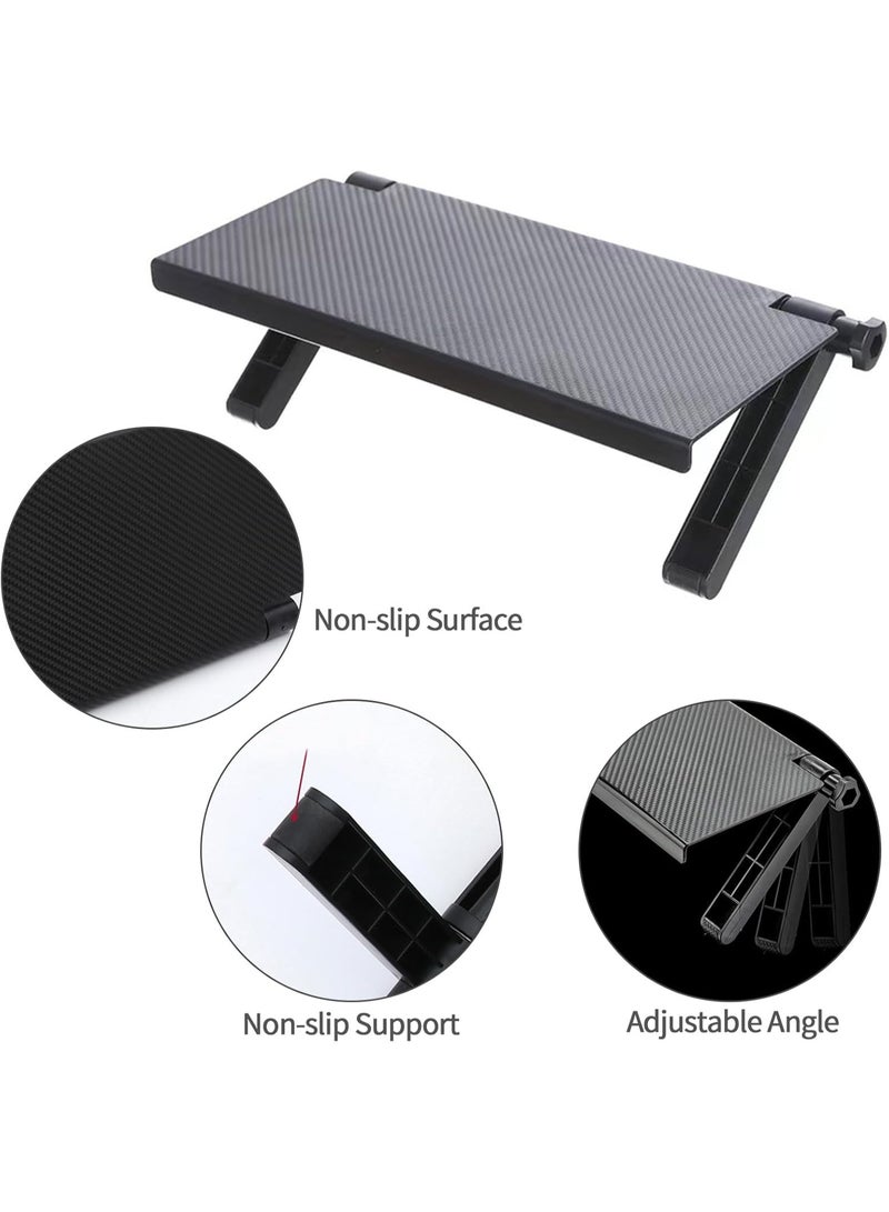 Monitor top storage stand, black computer monitor stand, adjustable cable box stand with 13-inch/33cm platform for speakers, router, soundbars, and game console - Image 3