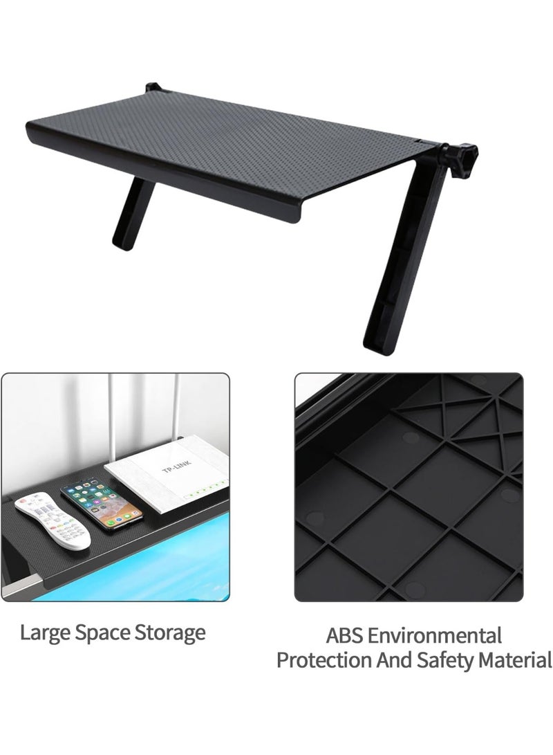Monitor top storage stand, black computer monitor stand, adjustable cable box stand with 13-inch/33cm platform for speakers, router, soundbars, and game console - Image 5