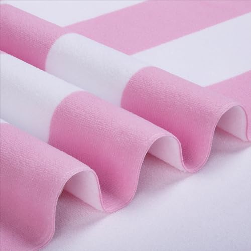 WILFA Extra Large Beach Towel - Oversized Mircofiber Beach Towel 40'' x 70'', XL Striped Lightweight Pool Towel, Big Cabana Swim Travel Towel for Adults Mens Women,Pink - Image 3