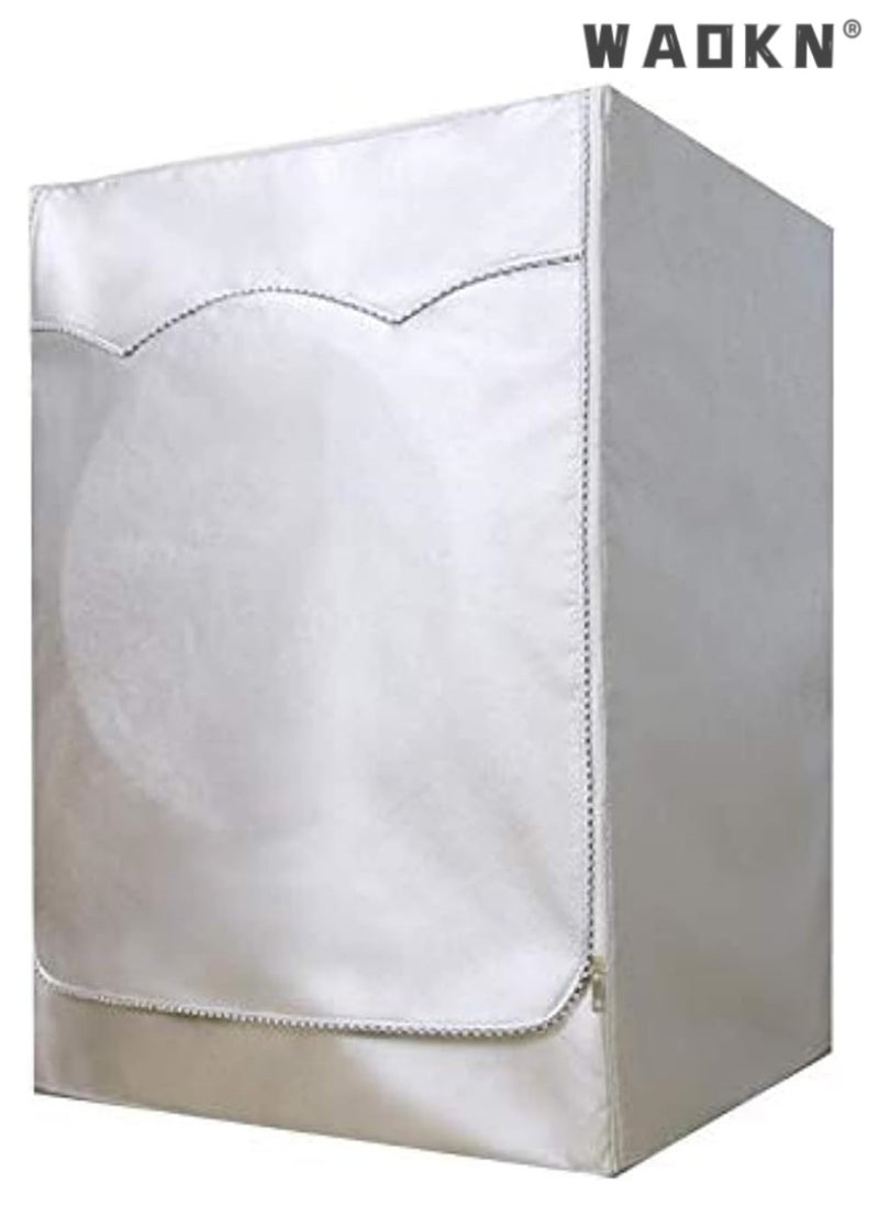 WAOKN Silver coated Oxford cloth fully automatic drum washing machine, washing machine dryer cover, waterproof, sunscreen, dustproof cover（XL）  - Image 1