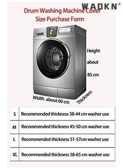 WAOKN Silver coated Oxford cloth fully automatic drum washing machine, washing machine dryer cover, waterproof, sunscreen, dustproof cover（XL）  - Image 4