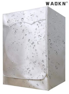 WAOKN Silver coated Oxford cloth fully automatic drum washing machine, washing machine dryer cover, waterproof, sunscreen, dustproof cover（XL）  - Image 3