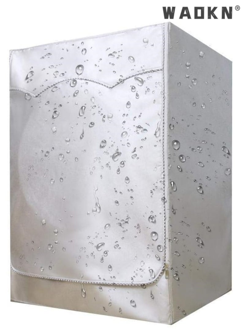 WAOKN Silver coated Oxford cloth fully automatic drum washing machine, washing machine dryer cover, waterproof, sunscreen, dustproof cover（XL）  - Image 3