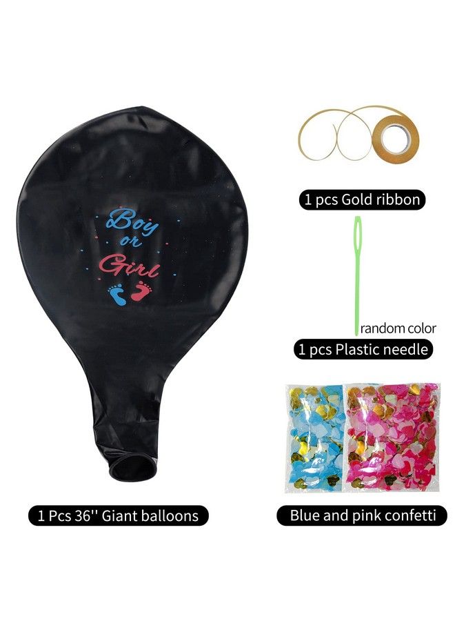 JOYYPOP Gender Reveal Balloons 1 Pack 36 Inch Black Boy Or Girl Balloon With Pink And Blue Heart Shaped Confetti For Gender Reveal Party Decorations - Image 4