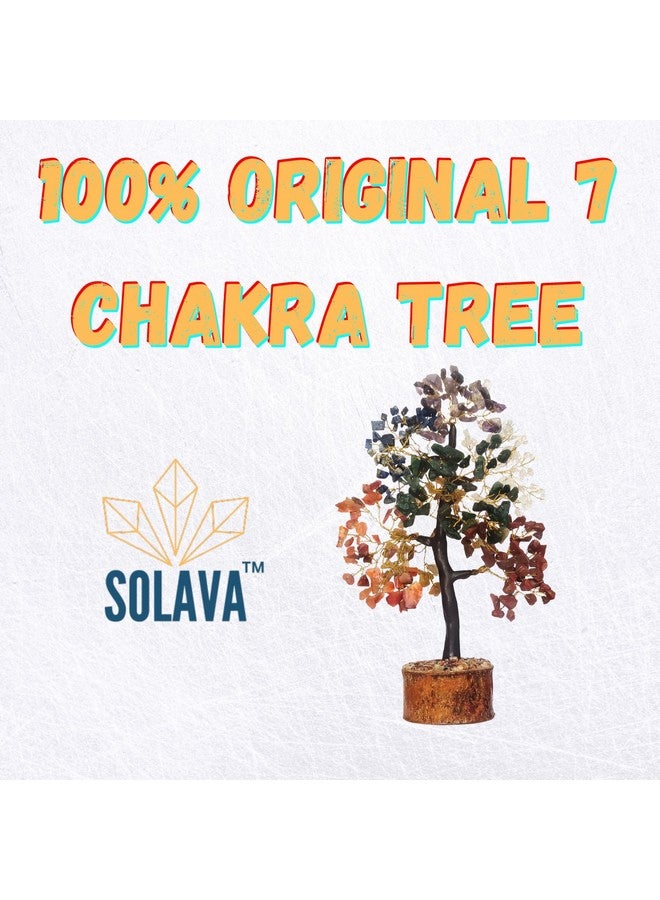 SOLAVA Seven Chakra Crystal Tree for Good Luck - 7 Chakra Tree for Natural Healing, Money, Health, Mental Peace, Vastu Correction, Positive Energy, and Reiki Healing - 300 Beads- 10-12 Inches - Image 3